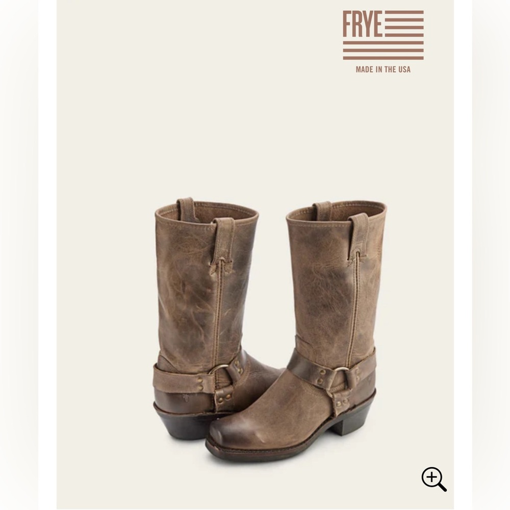 Frye Harness 12R Boots - women’s Brown Leather Mid-Calf Roper Boots